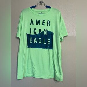 American Eagle Outfitters Men's Lime Green Graphic Tee